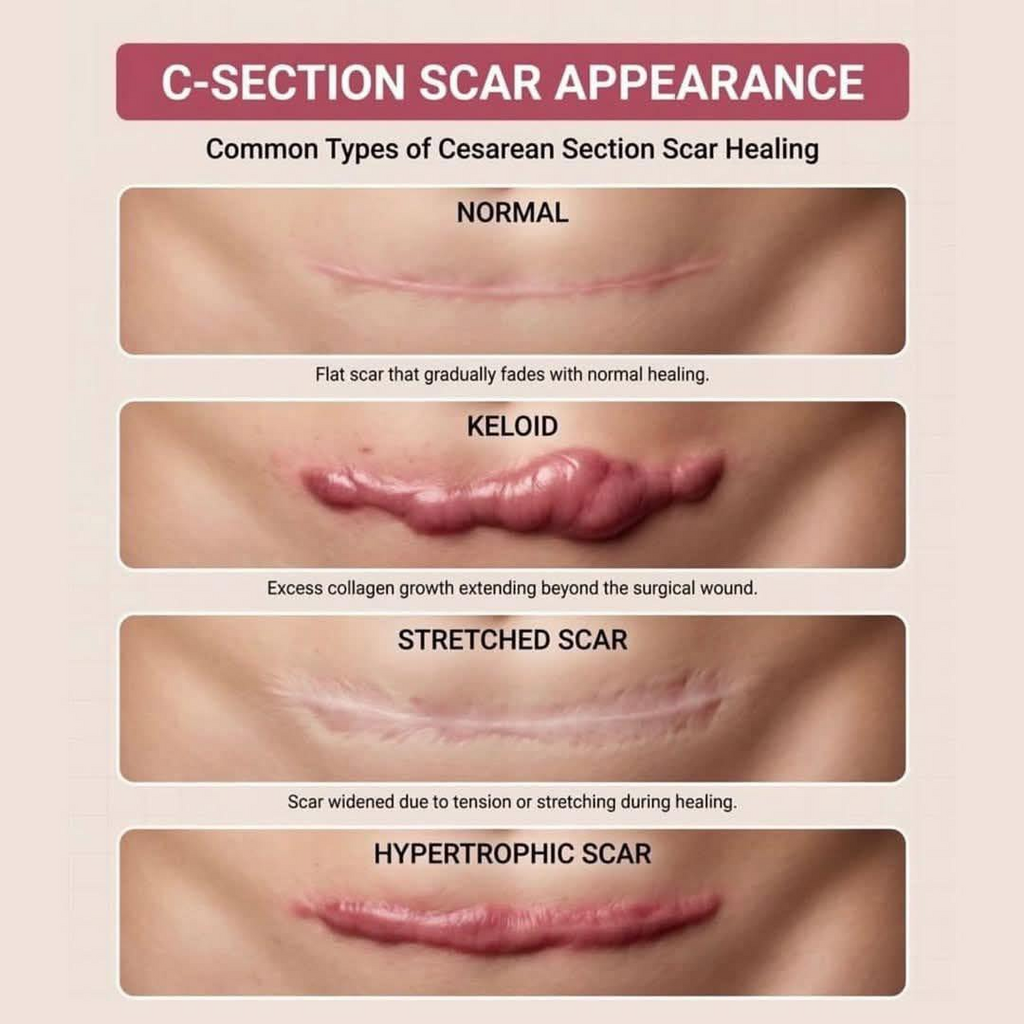 different types of post cesarean section scars